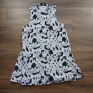 EUC NOOWORKS SLEEVELESS PANDA 🐼 SHIFT 👗 DRESS 🏖 RARE ART DESIGNER S
